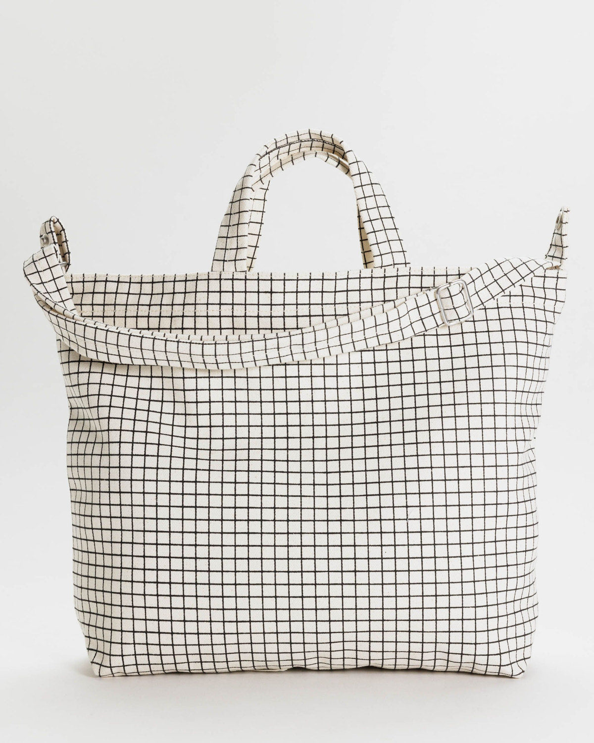 Horizontal Zip Duck Bag Natural Grid | Baggu Special Offer