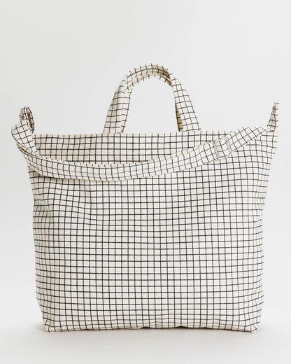 Horizontal Zip Duck Bag Natural Grid | Baggu Special Offer