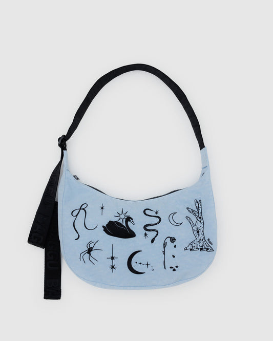 Medium Nylon Crescent Bag Embroidered Ballet Icons | Baggu Trending