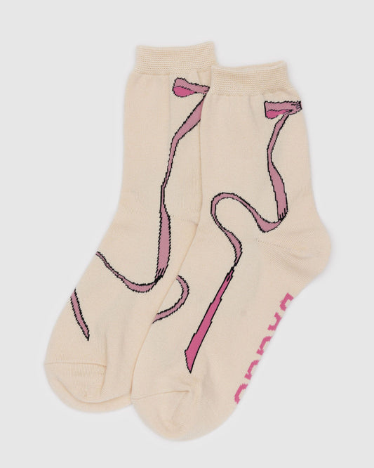 Crew Sock Pink Bow | Baggu Trusted