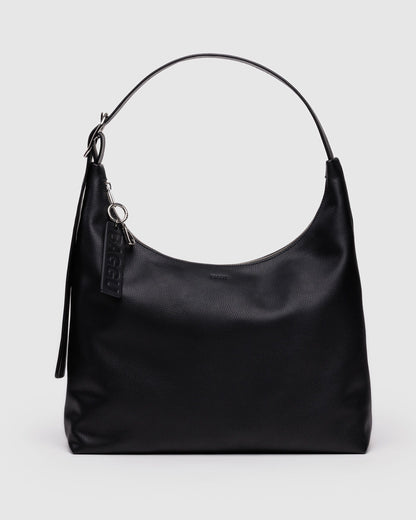 Recycled Leather Shoulder Bag Black | Baggu Everyday