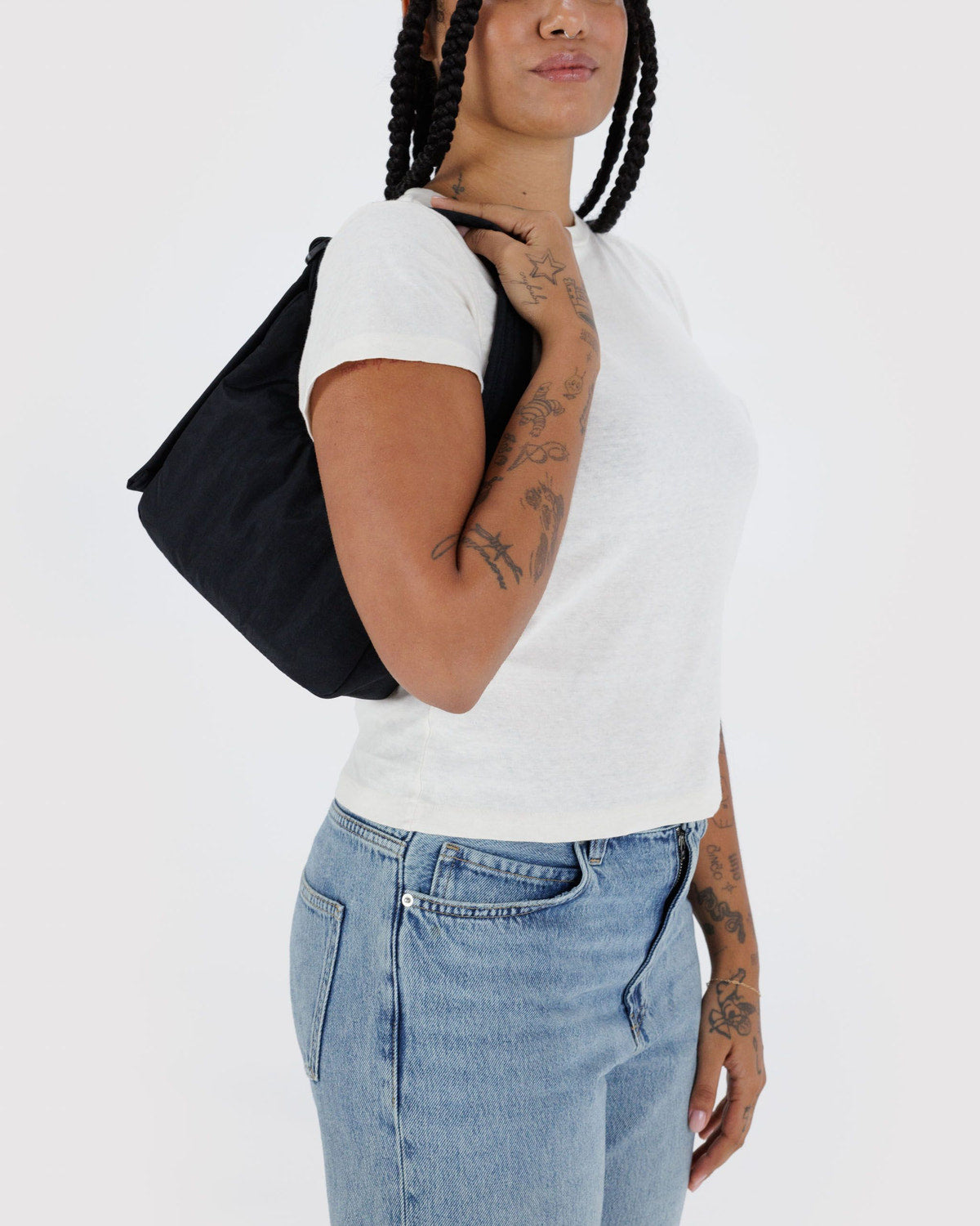 Mini Nylon Shoulder Bag  Black | Baggu Trusted