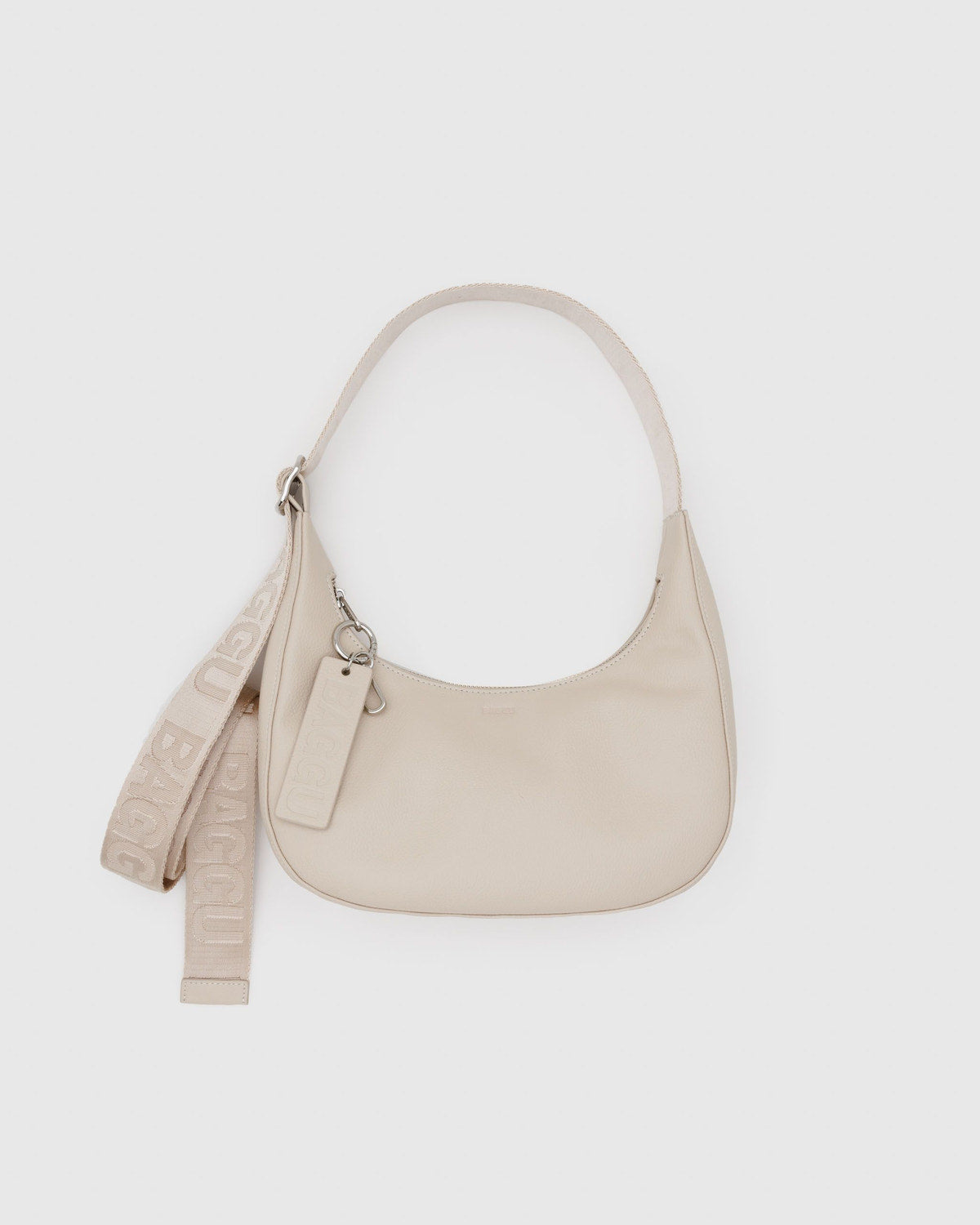 Small Recycled Leather Crescent Bag Stone | Baggu Premium