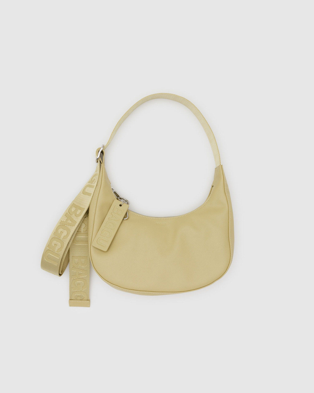 Small Recycled Leather Crescent Bag Straw | Baggu Signature