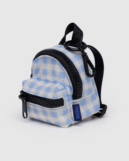 Backpack Charm Light Blue Gingham | Baggu Discount