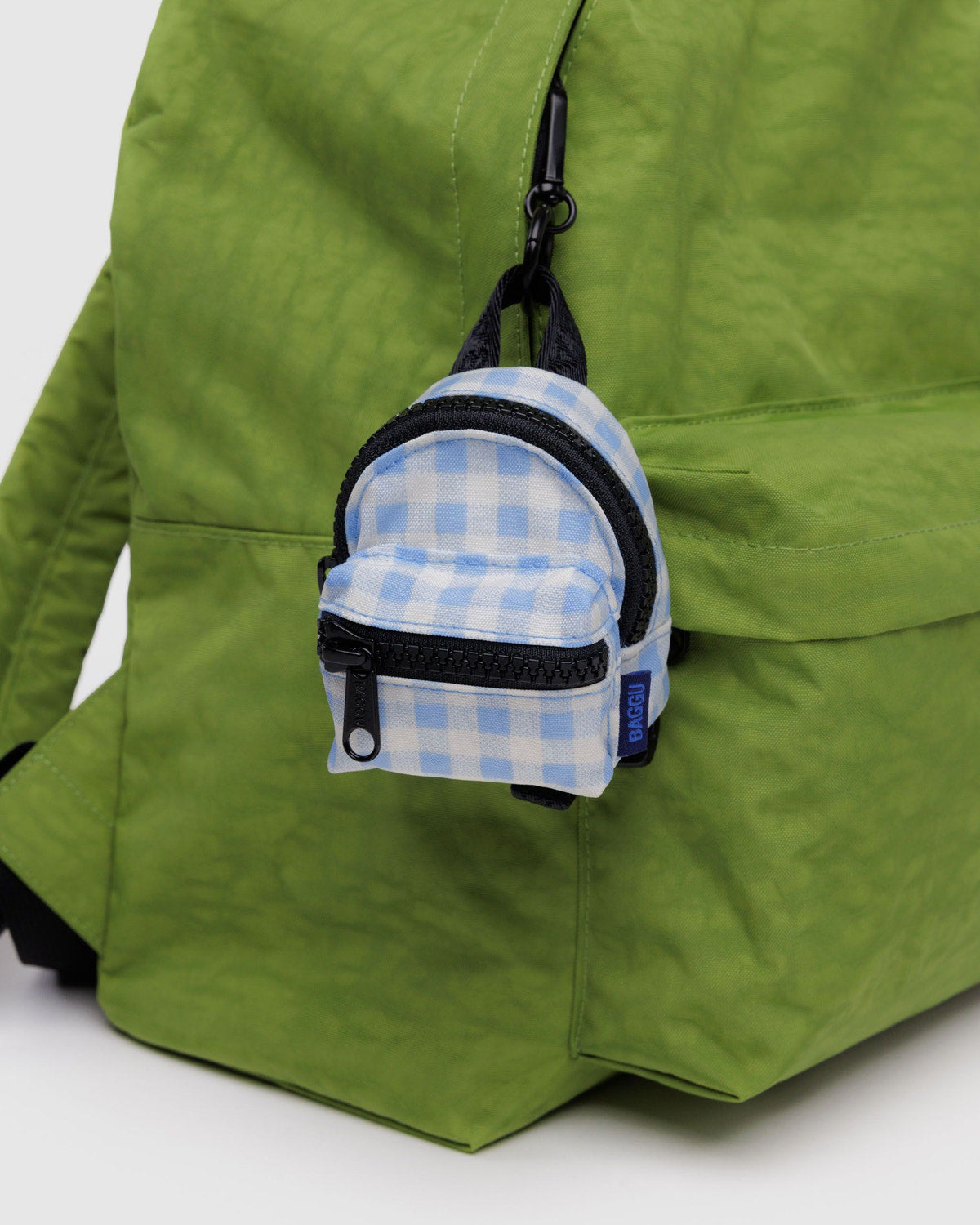 Backpack Charm Light Blue Gingham | Baggu Discount