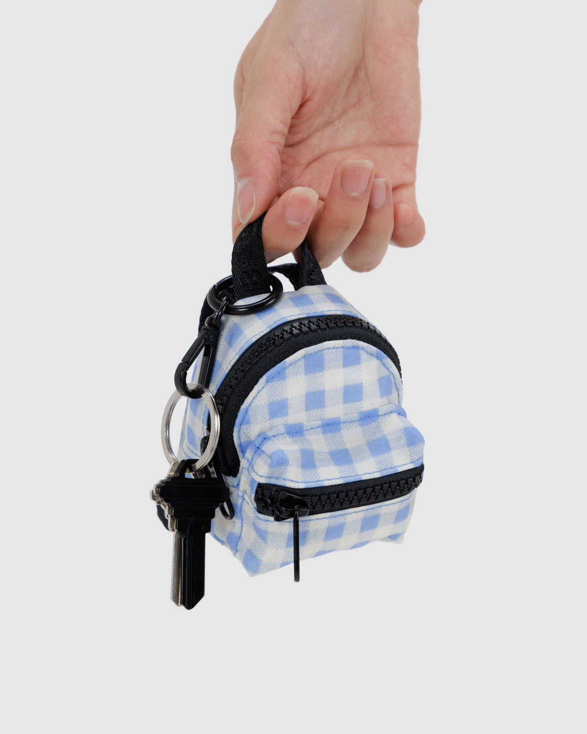 Backpack Charm Light Blue Gingham | Baggu Discount
