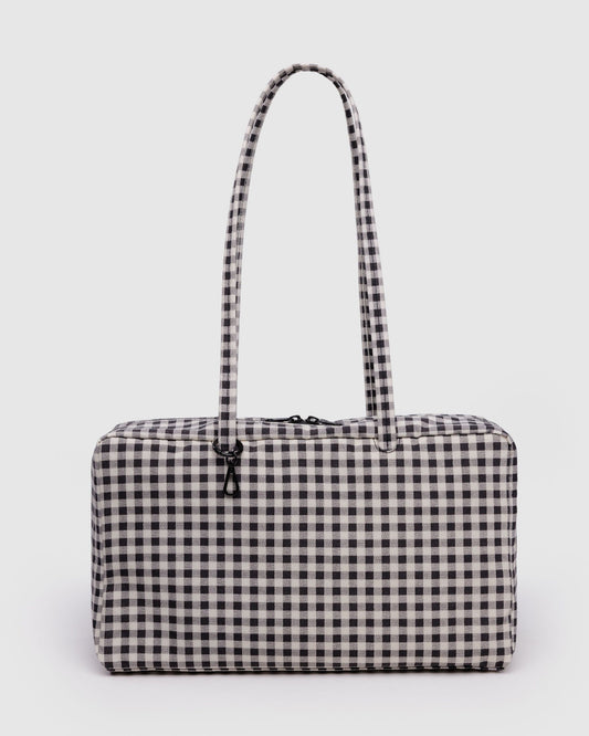 Medium Nylon Bowler Bag Black & White Gingham | Baggu Deals