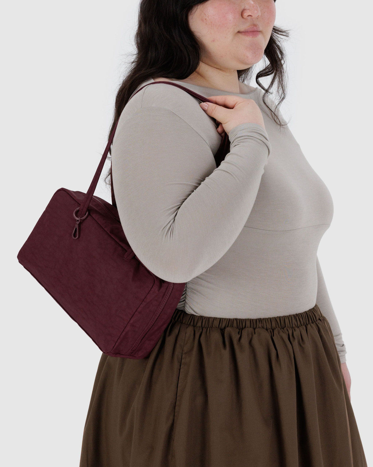 Nylon Bowler Bag Mahogany | Baggu Top Pick