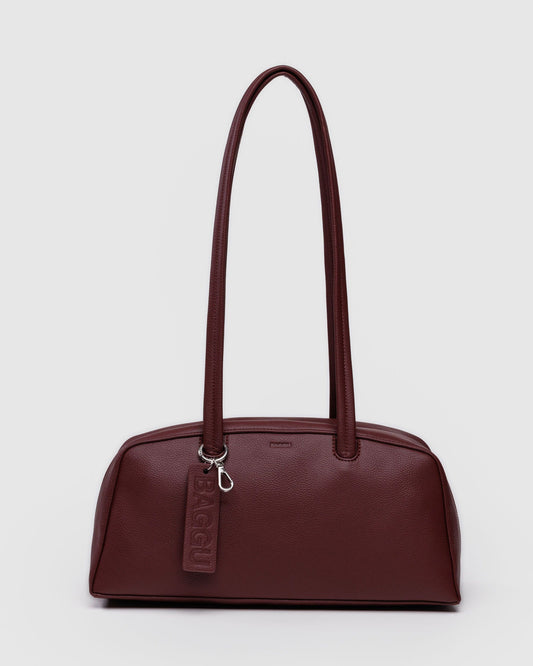 Recycled Leather Bowler Bag Mahogany | Baggu Discount