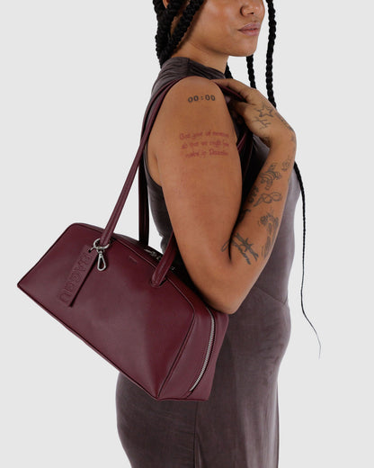 Recycled Leather Bowler Bag Mahogany | Baggu Discount