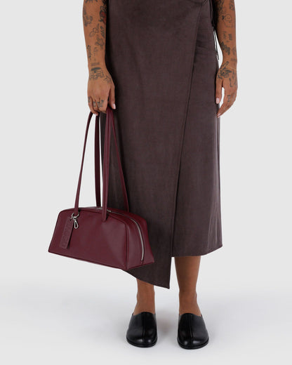 Recycled Leather Bowler Bag Mahogany | Baggu Discount