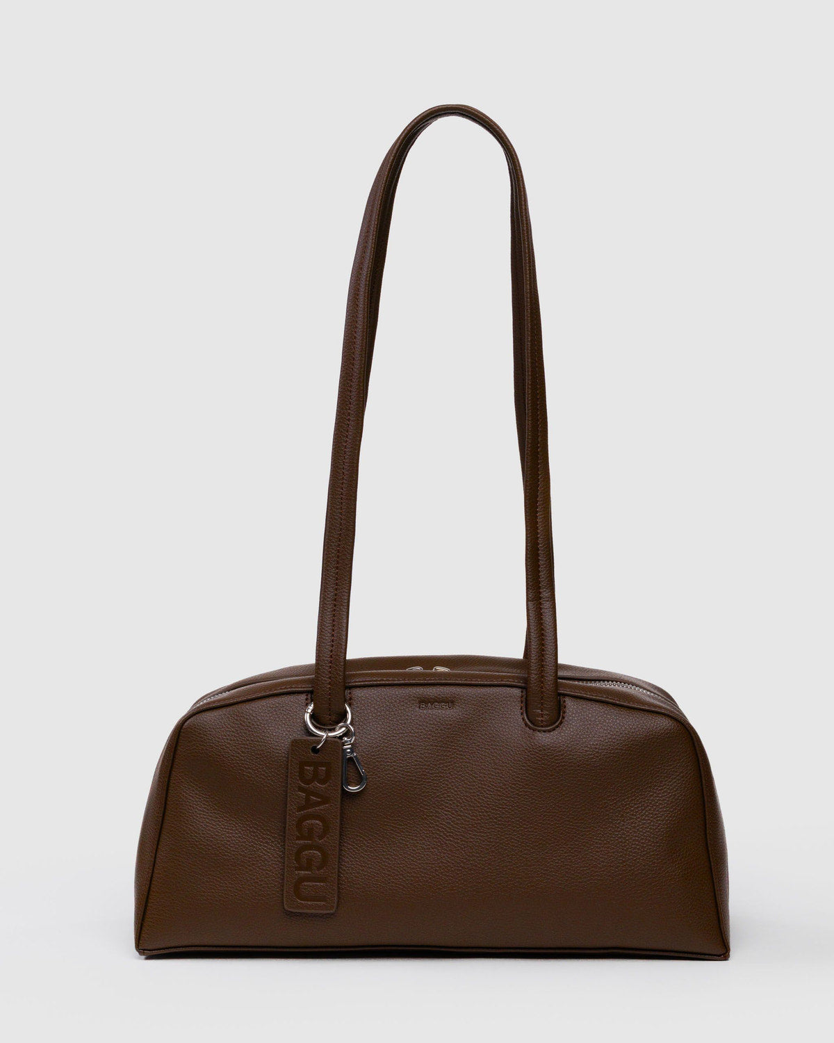 Recycled Leather Bowler Bag Brown | Baggu Best Seller