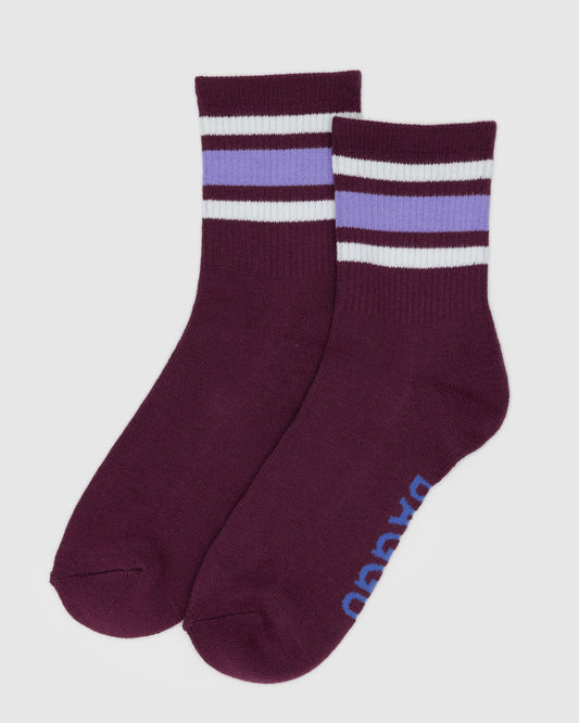 Ribbed Sock Mahogany Stripe | Baggu Smart Buy