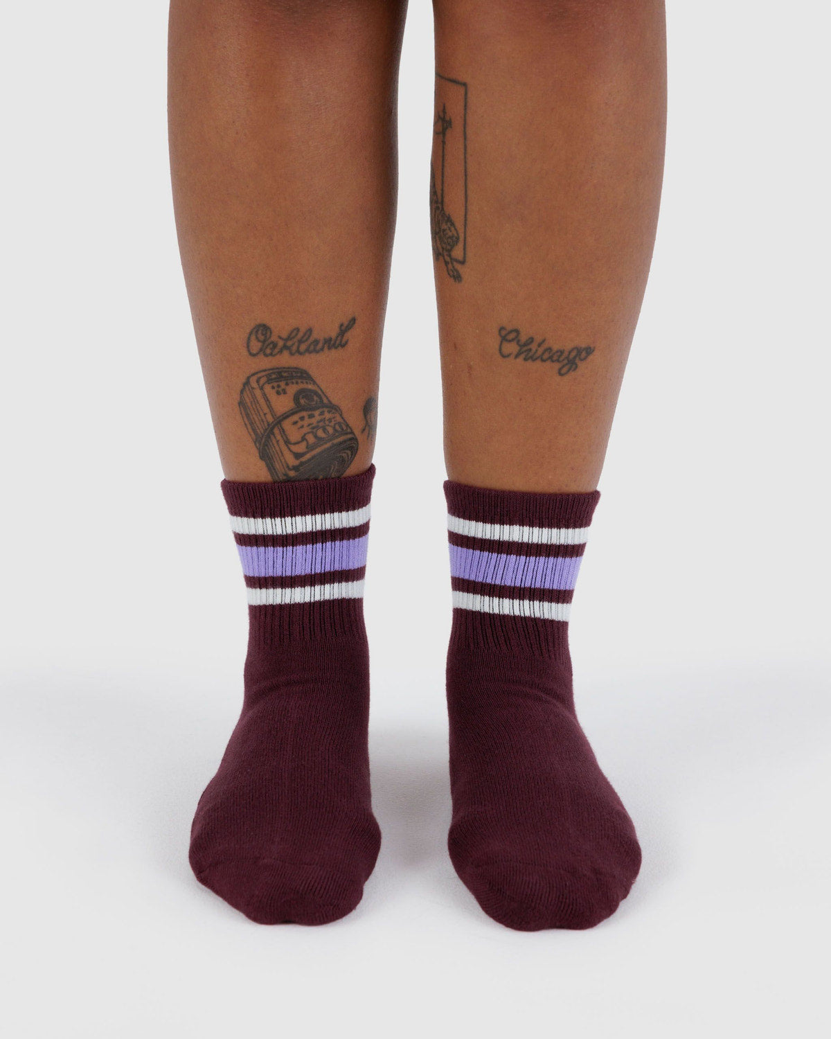 Ribbed Sock Mahogany Stripe | Baggu Smart Buy