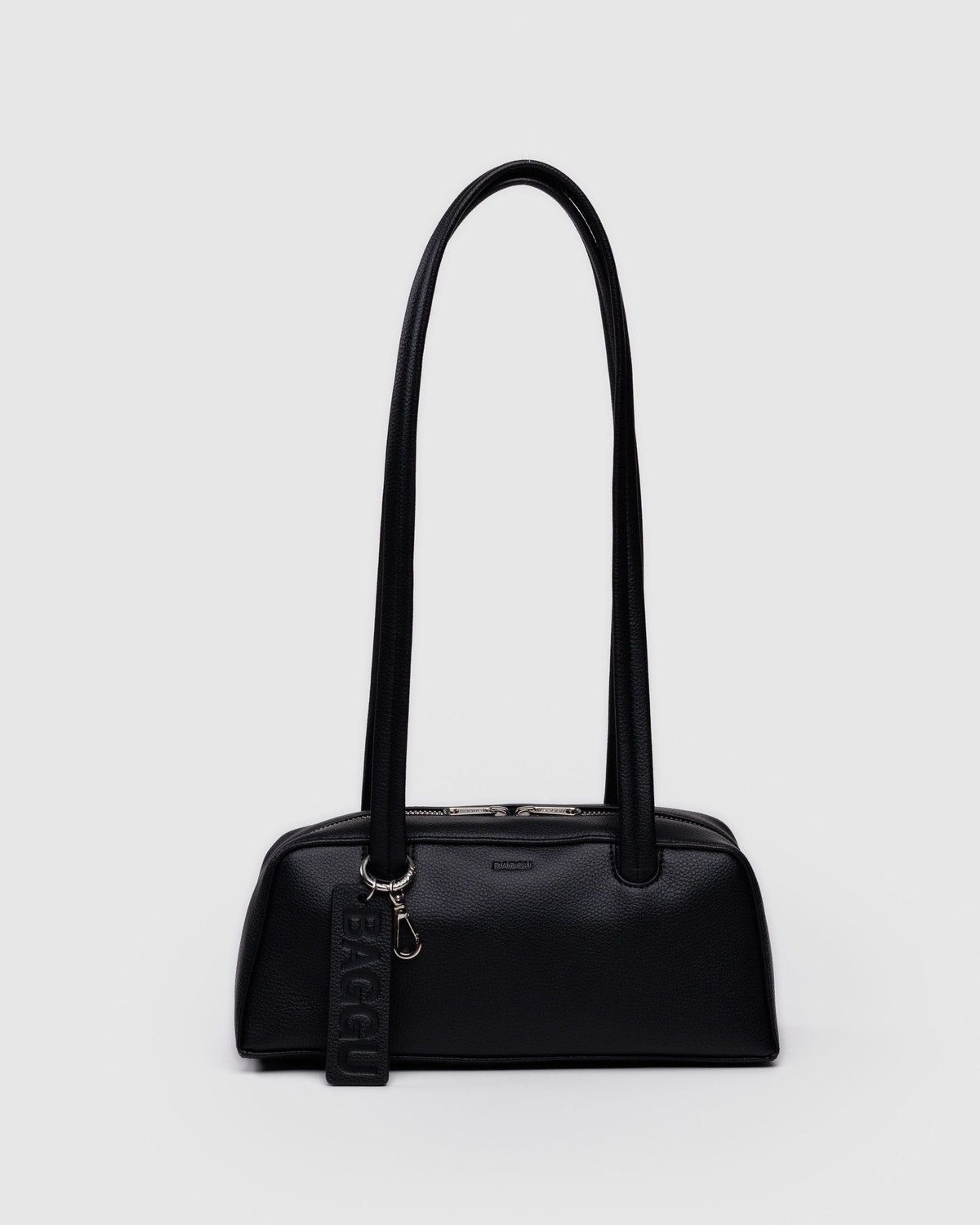 Small Recycled Leather Bowler Bag Black | Baggu Recommended