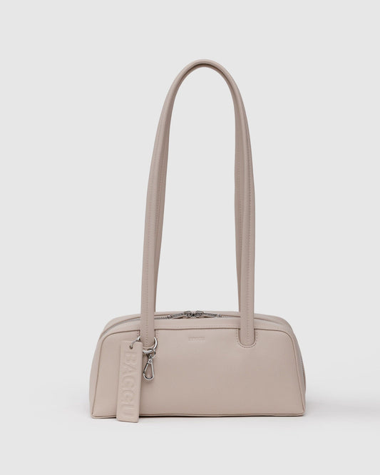 Small Recycled Leather Bowler Bag Stone | Baggu Discount