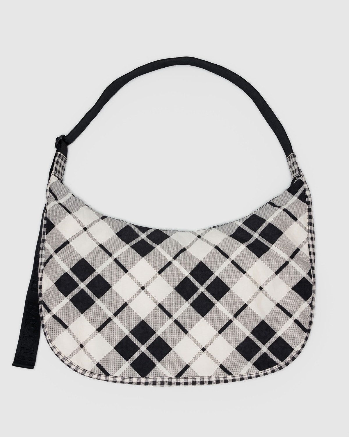 Large Nylon Crescent Bag Mixed Plaid | Baggu Popular