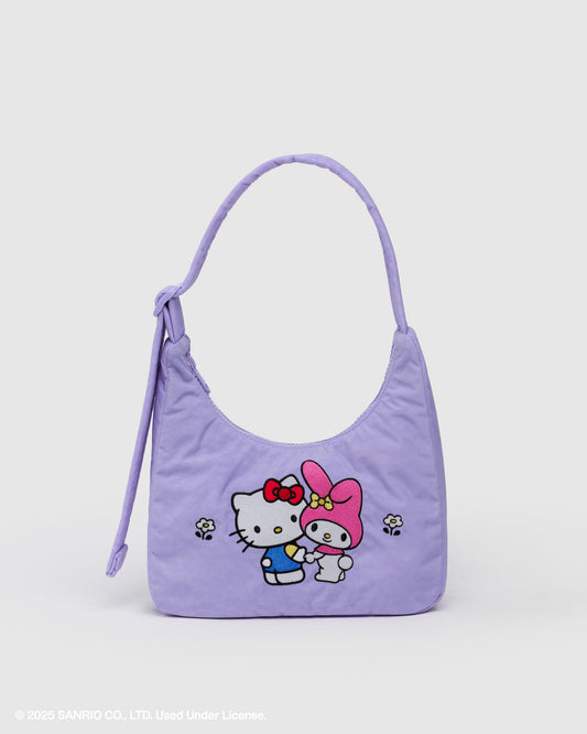 Mini Nylon Shoulder Bag  Embroidered Hello Kitty & My Melody | Baggu Premium