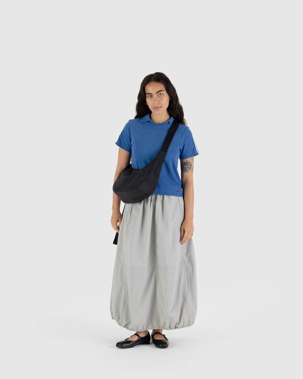 Medium Nylon Crescent Bag Black | Baggu Latest