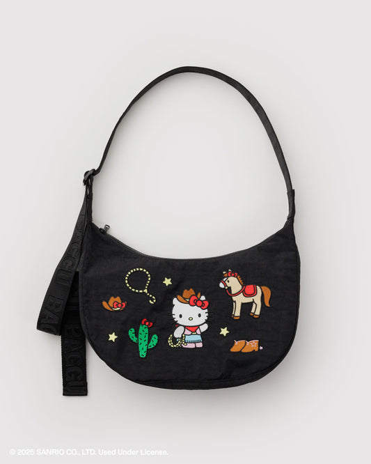 Medium Nylon Crescent Bag Embroidered Hello Kitty Western | Baggu Hot Sale