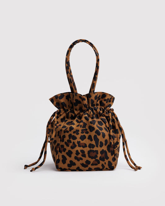 Nylon Drawstring Bag Leopard | Baggu Exclusive