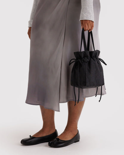 Nylon Drawstring Bag Black | Baggu Everyday