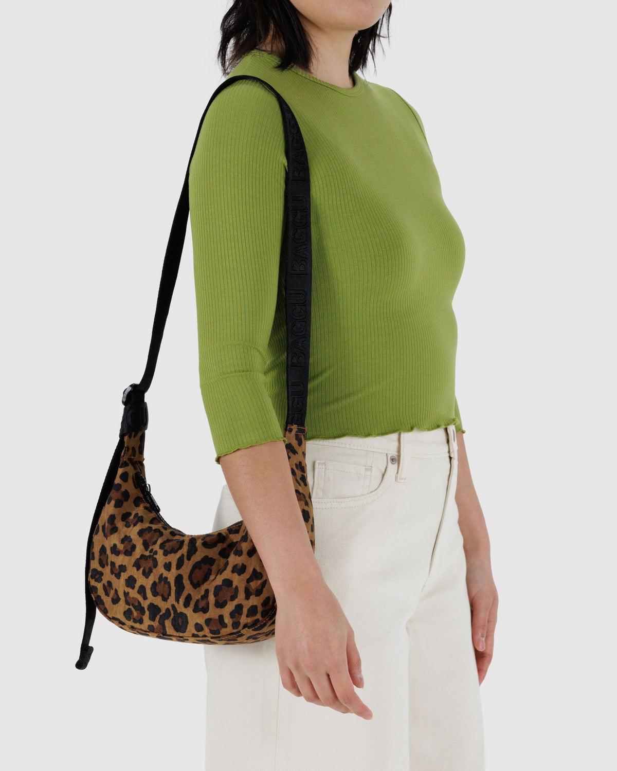 Small Nylon Crescent Bag Leopard | Baggu Deals
