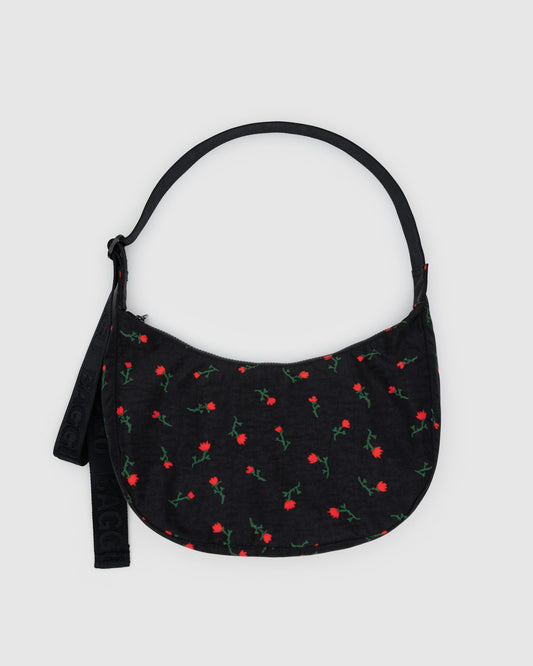 Medium Nylon Crescent Bag Painted Wildflower | Baggu Trusted