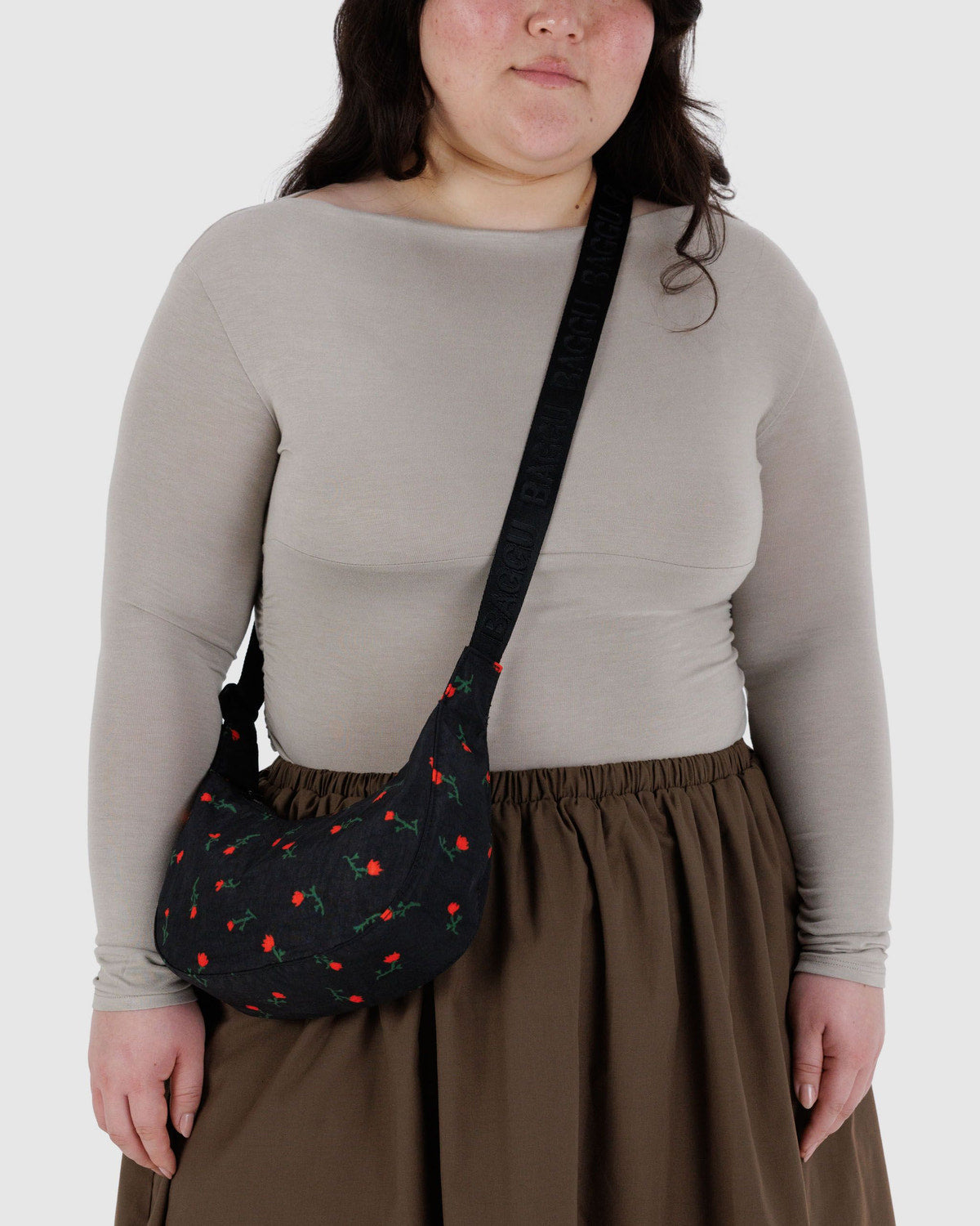 Small Nylon Crescent Bag Painted Wildflower | Baggu Premium