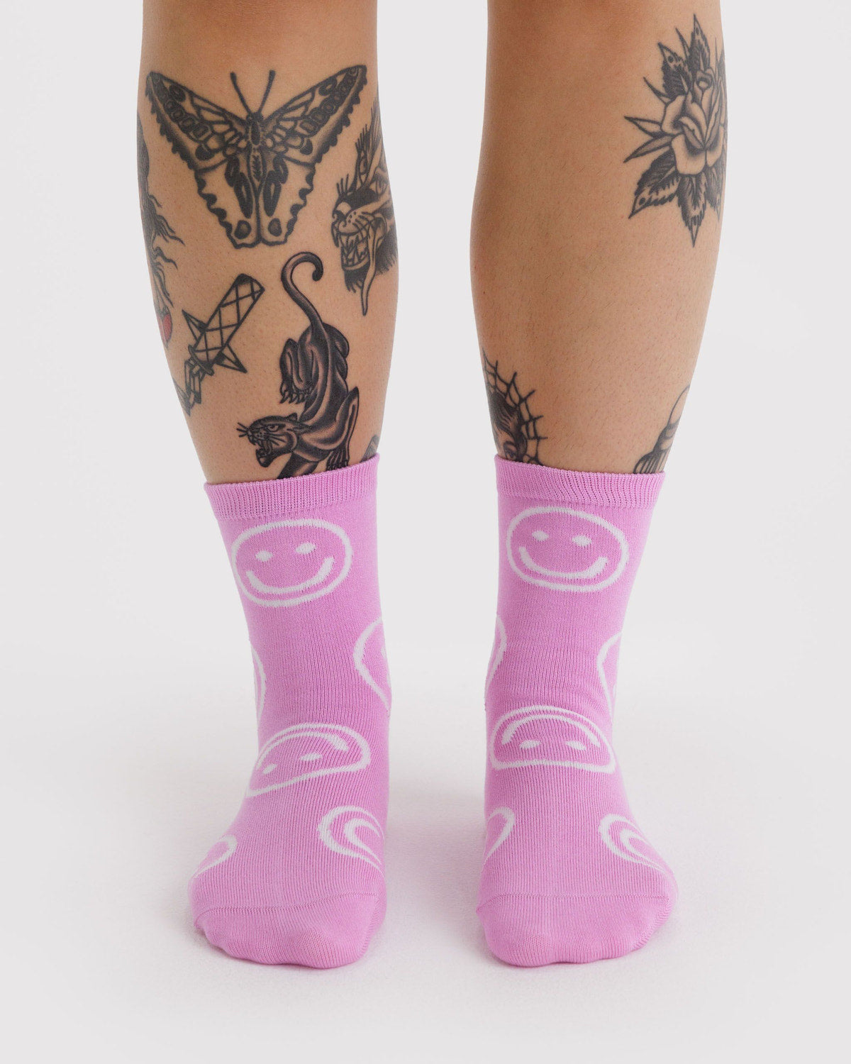 Crew Sock Pink Happy | Baggu Quality
