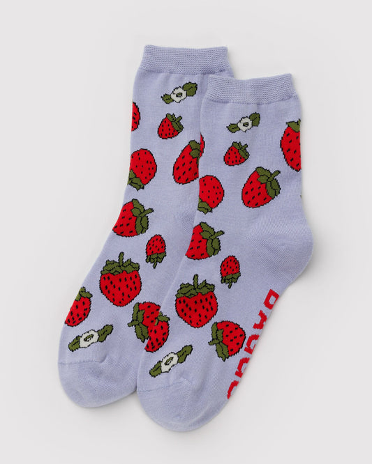 Crew Sock Strawberry Blossom | Baggu New