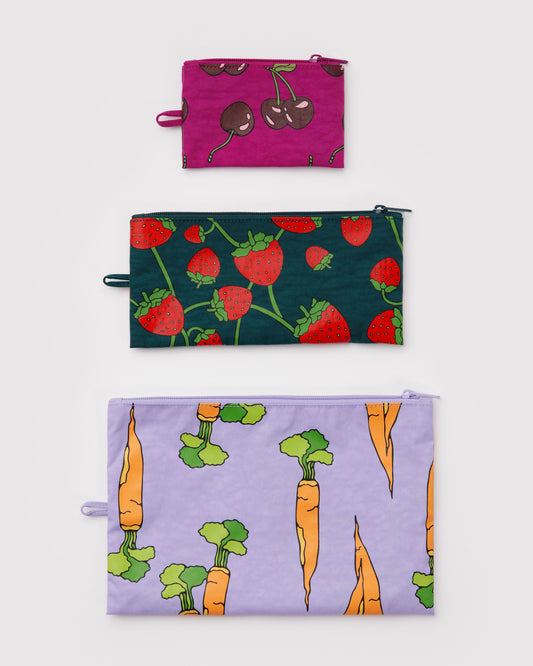 Flat Pouch Set Carrots & Berries | Baggu Deals