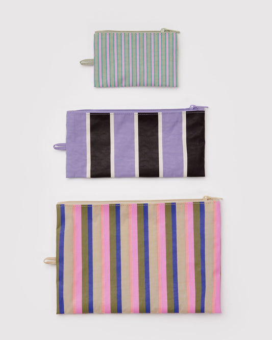 Flat Pouch Set Candy Shop Stripes | Baggu New