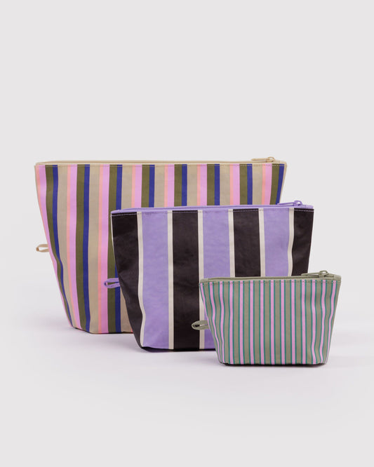Go Pouch Set Candy Shop Stripes | Baggu Signature