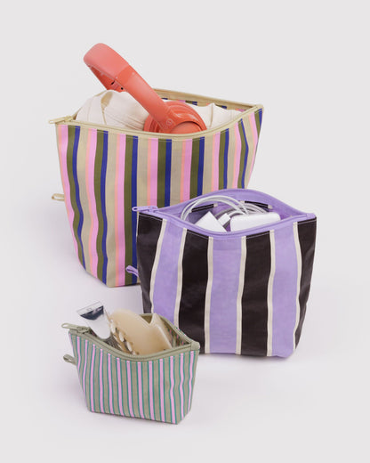 Go Pouch Set Candy Shop Stripes | Baggu Signature