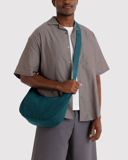 Medium Nylon Crescent Bag Deep Sea | Baggu Popular
