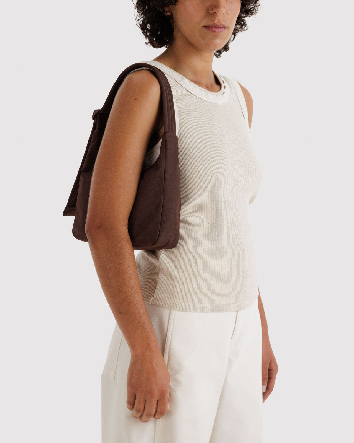 Mini Nylon Shoulder Bag  Coffee | Baggu Quality