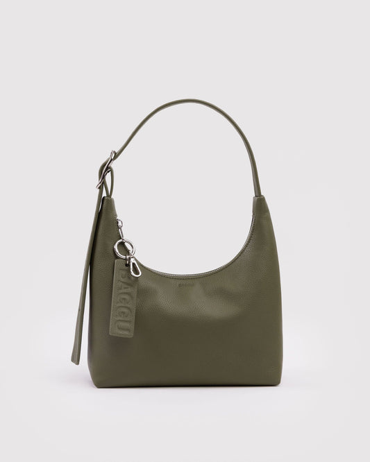 Mini Recycled Leather Shoulder Bag Loden | Baggu Recommended