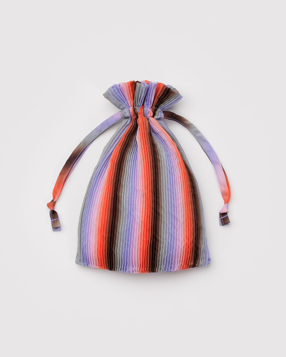 Pleated Baggu Gradient Stripe Poppy & Lilac | Baggu Everyday