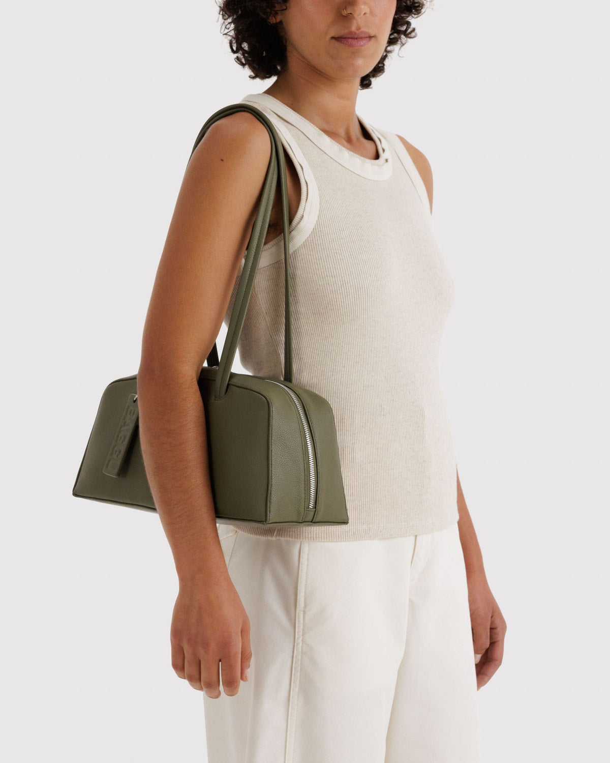 Recycled Leather Bowler Bag Loden | Baggu Top Pick