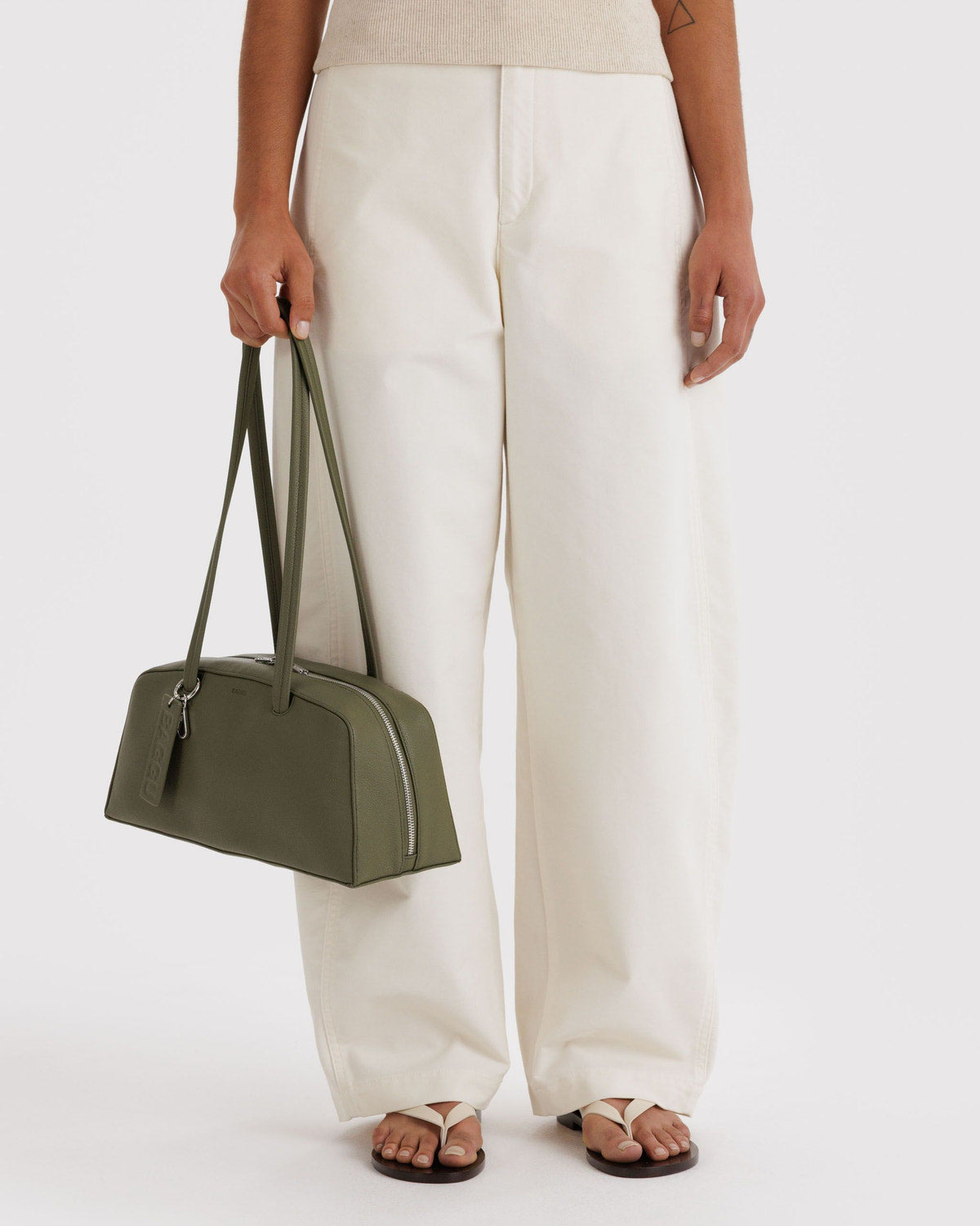Recycled Leather Bowler Bag Loden | Baggu Top Pick