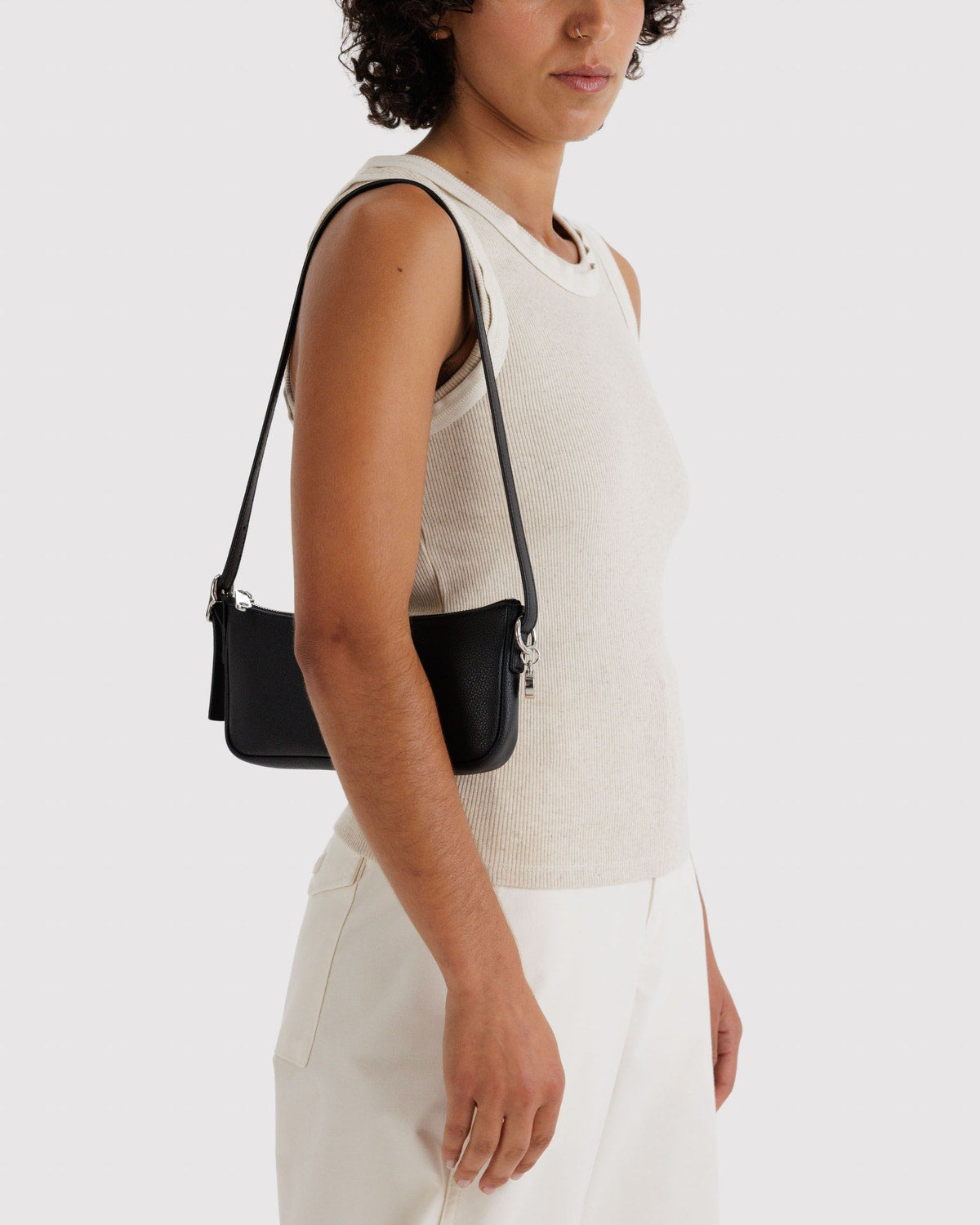 Recycled Leather Pochette Black | Baggu Trusted