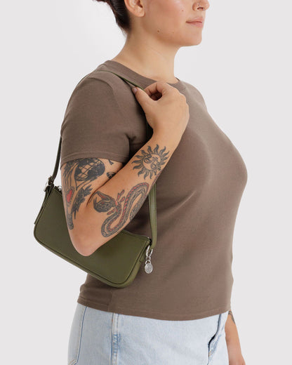 Recycled Leather Pochette Loden | Baggu Latest