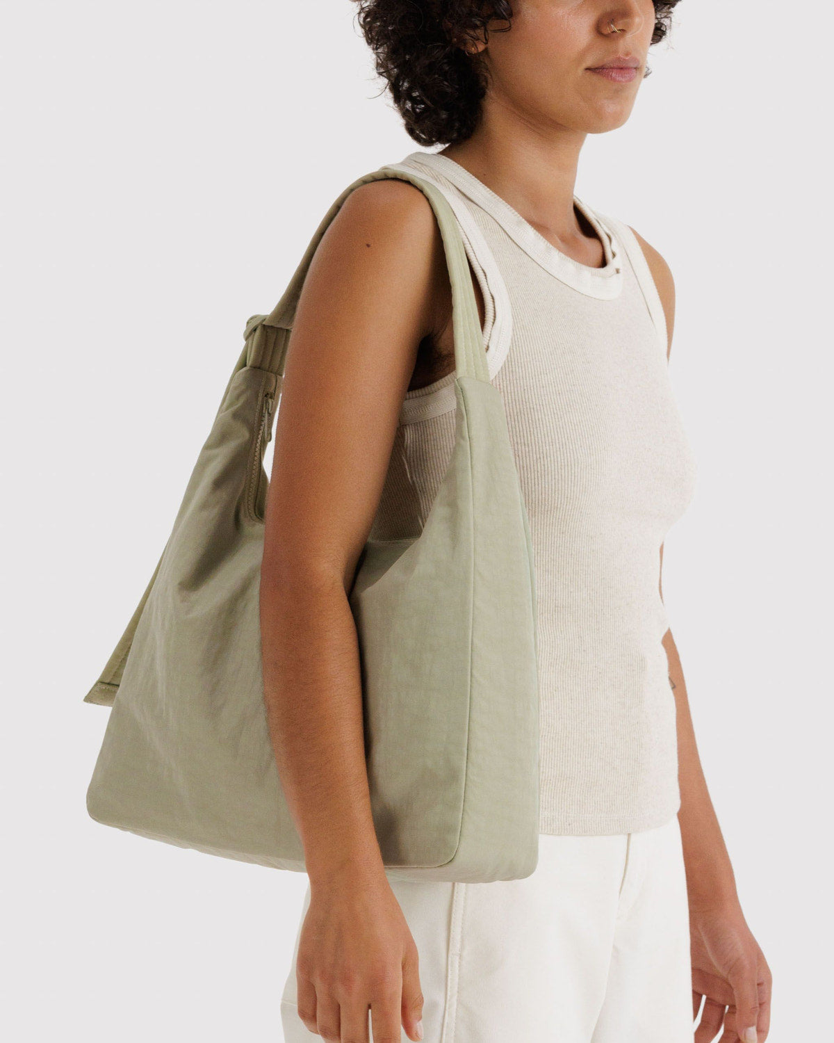 Nylon Shoulder Bag Celadon | Baggu Popular