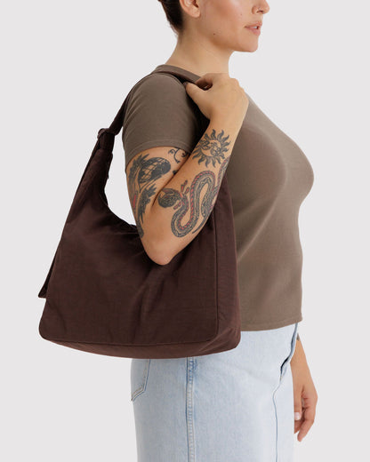 Nylon Shoulder Bag Coffee | Baggu Premium