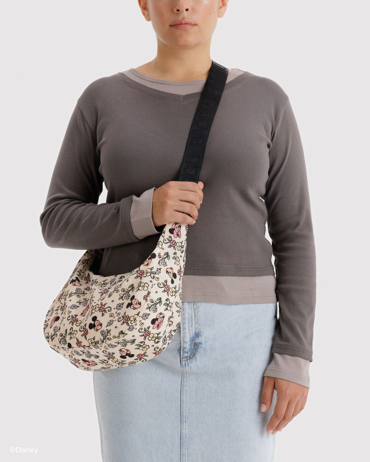 Medium Nylon Crescent Bag Storybook Floral | Baggu Signature