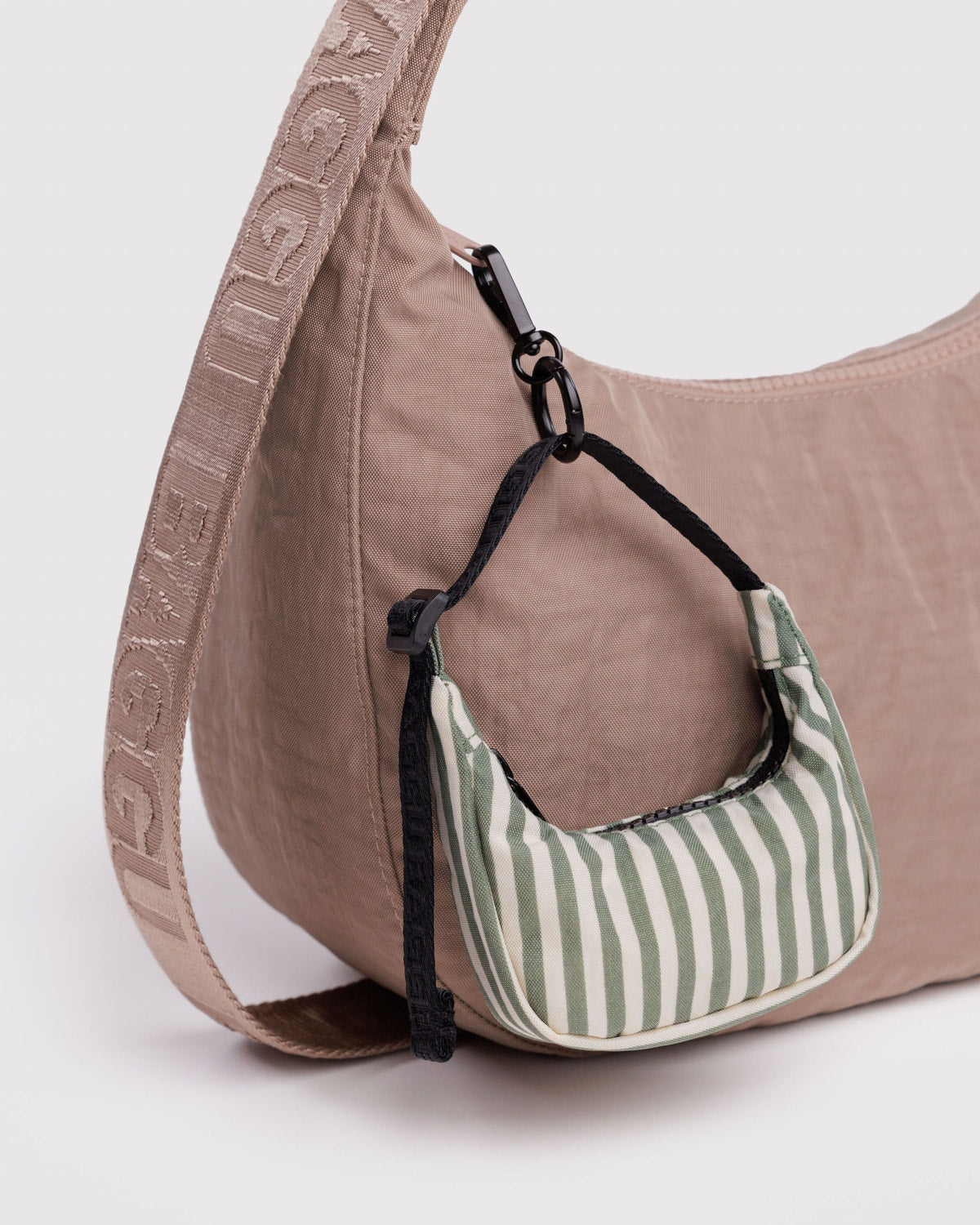 Crescent Bag Charm Sage Stripe | Baggu Trusted
