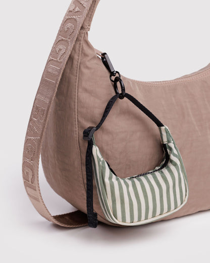Crescent Bag Charm Sage Stripe | Baggu Trusted