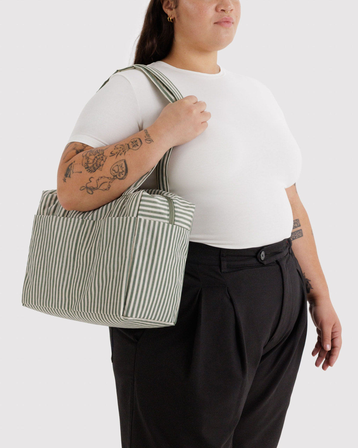 Everyday Cloud Bag Sage Stripe | Baggu Popular